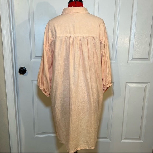 YFB Young Fabulous Broke Button Down Shirt Dress Peach / Light Orange Large - Picture 4 of 11